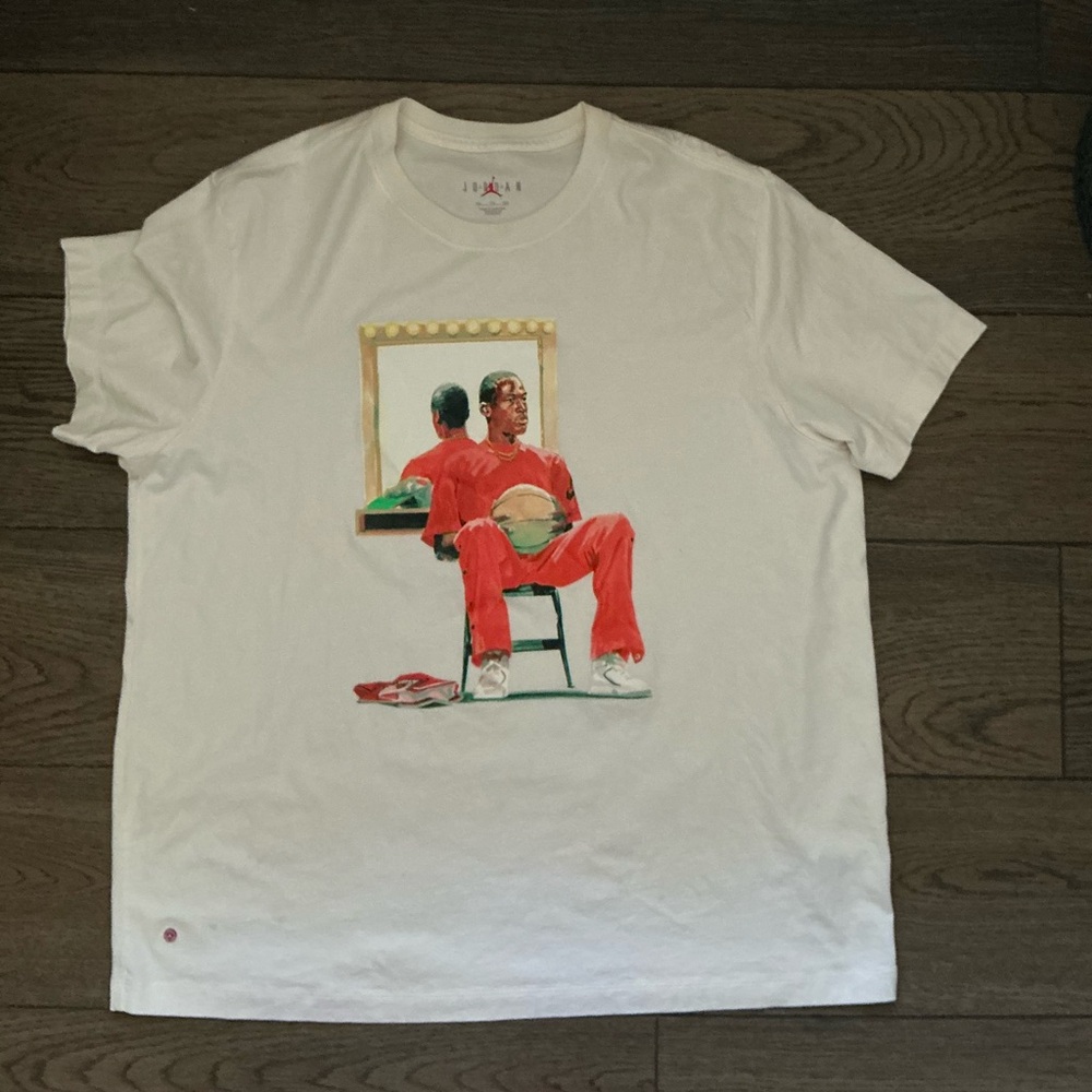 Jordan White Tee with Red Graphic